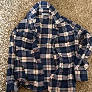 Old Navy Navy, White & Red Plaid Button-Up Shirt